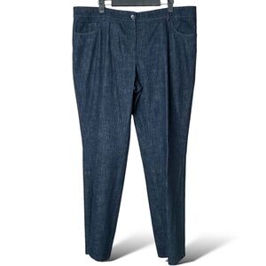 AKRIS PUNTO Five Pocket Straight Leg Cotton Stretch Mid Rise Jeans US Sz 16